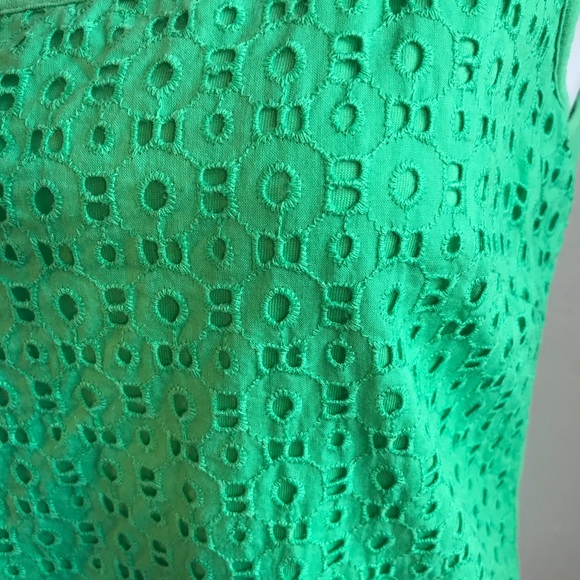 New York & Company Lime Green Eyelet Overlay Tank - Picture 5 of 8